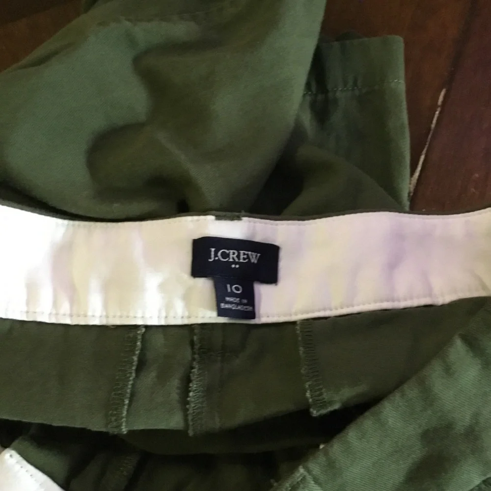 J. Crew Green Bermuda Shorts Classic Cotton Blend